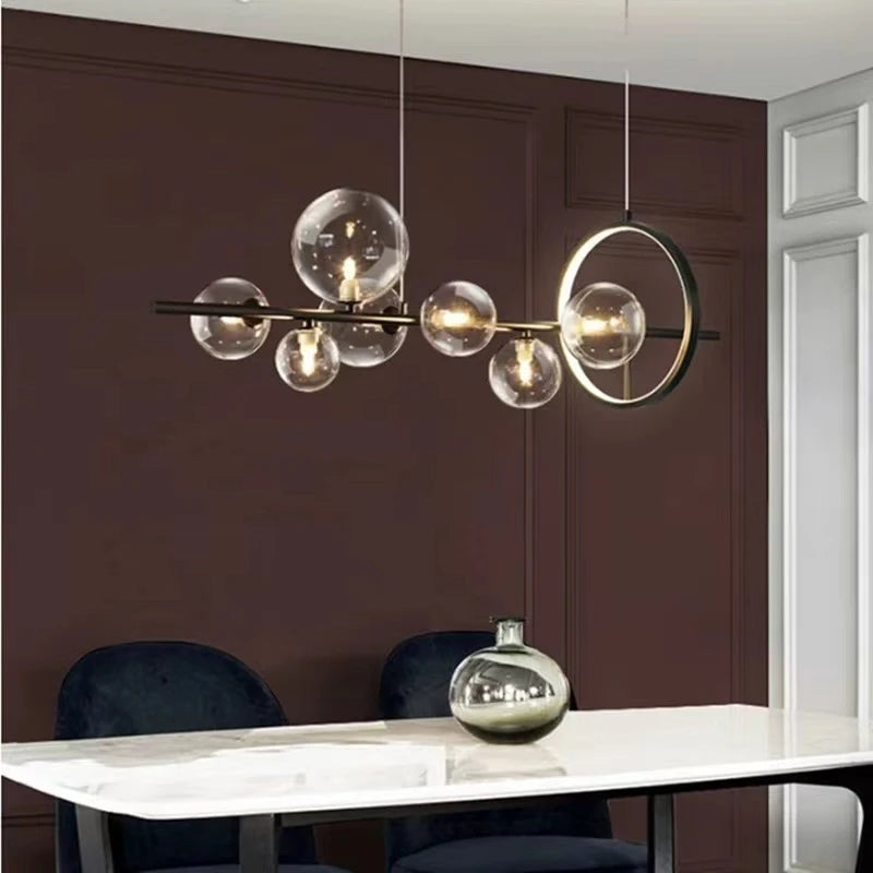 lustre en verre design nordique pour éclairage moderne décoratif