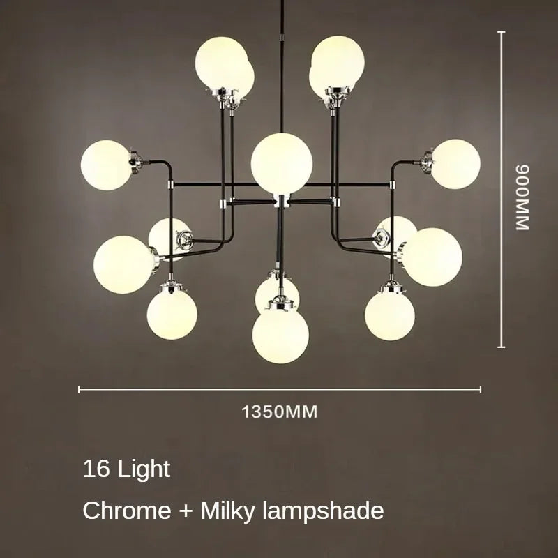 lustre artistique en verre pour décoration intérieure moderne