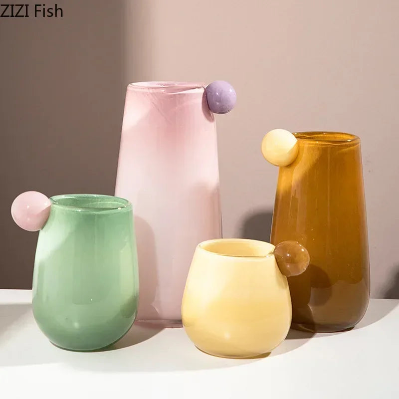 vase en verre bonbon pour décoration florale esthétique