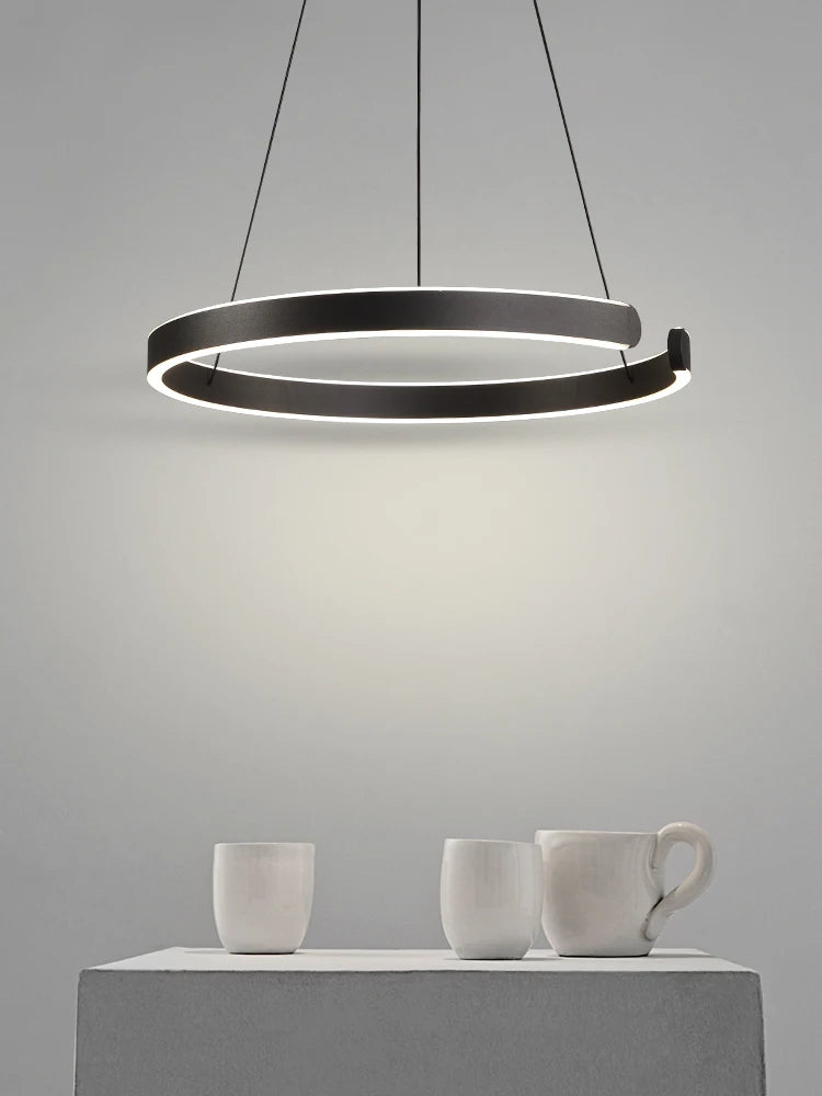 lustre moderne minimaliste nordique anneau lumière luxe