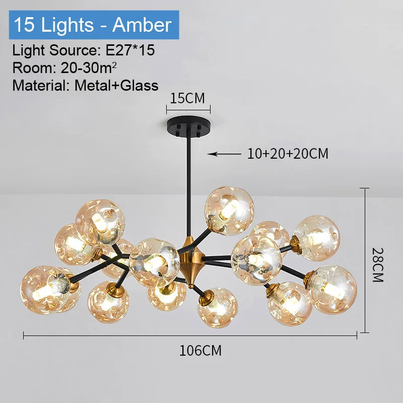 lustre industriel en verre pour intérieur élégant et moderne