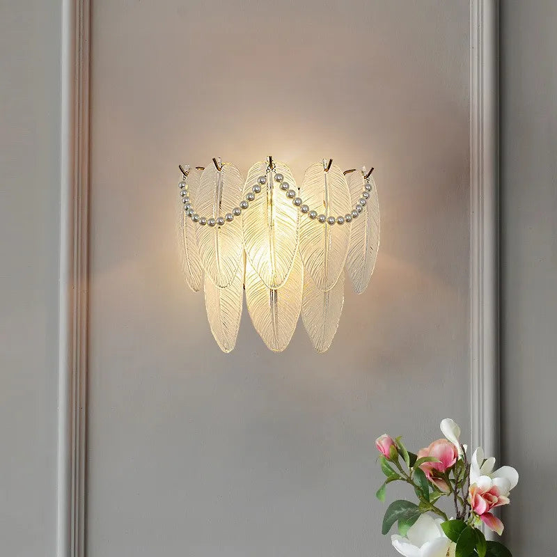 applique murale led en verre avec motifs nature luxe