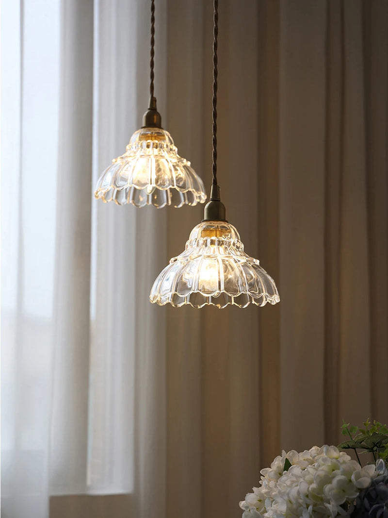 suspension en verre et laiton style japonais design nordique luxe