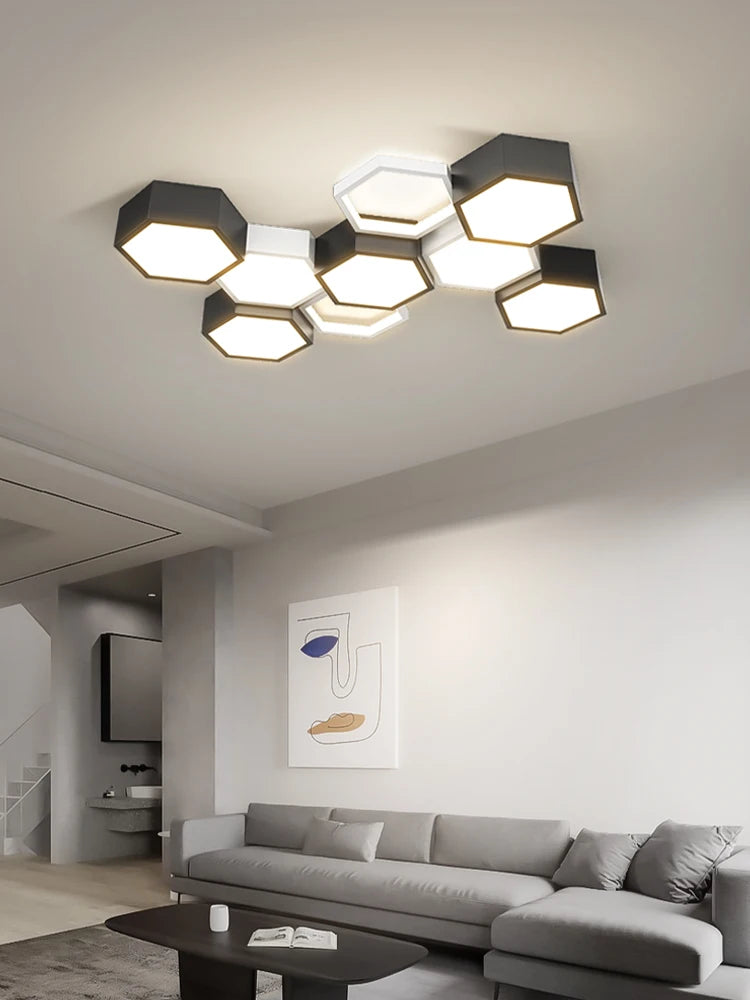 plafonnier design en nid dabeille pour intérieur créatif