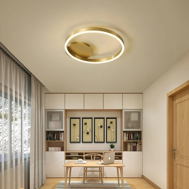 Modern LED super bright circular ceiling light in living room, Nordic restaurant light, minimalist bedroom ceiling light fixture