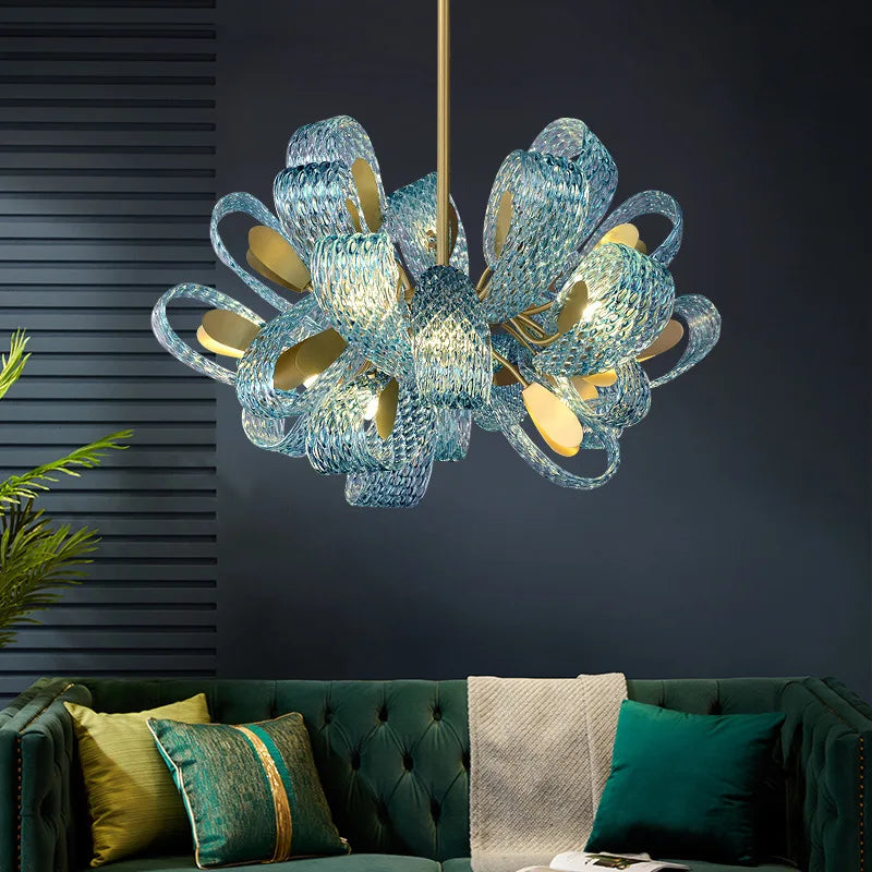 lustre de luxe moderne 2022 en laiton verre pour décoration maison