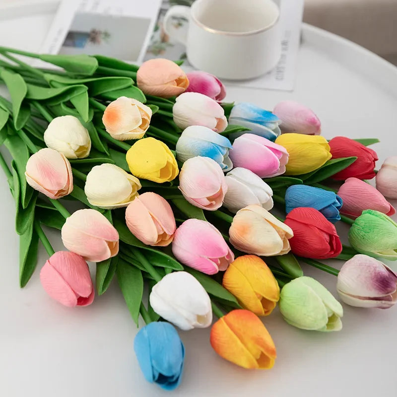 bouquet de tulipes artificielles luxe pour décoration intérieure et mariage