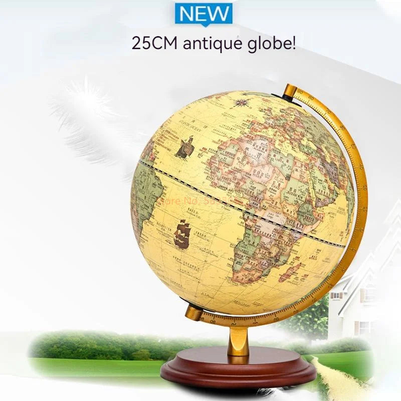 lampe à poser rétro globe terrestre lumineux avec carte du monde