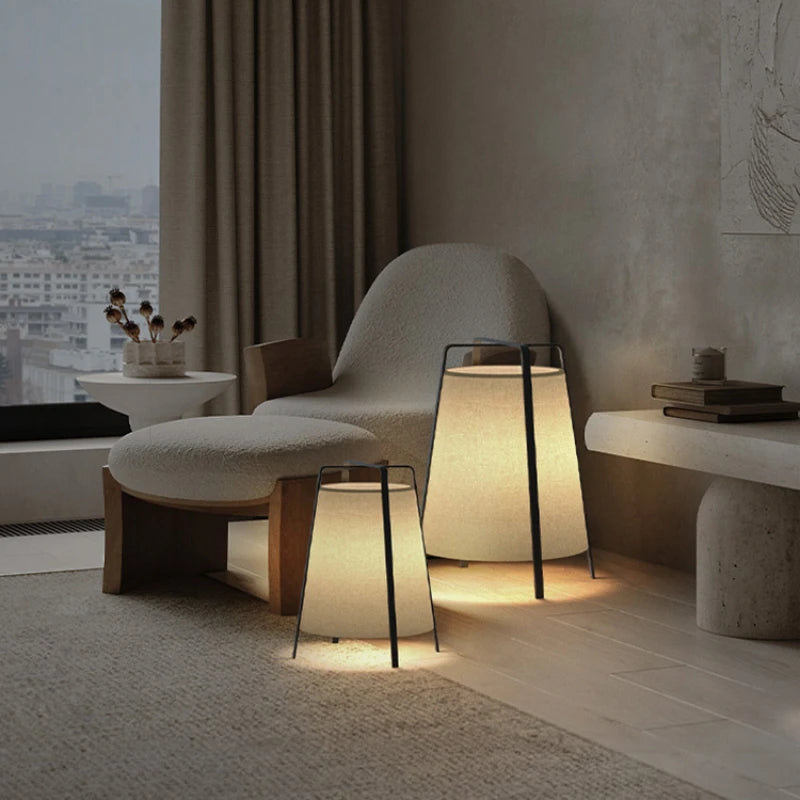 lampadaire japonais rétro en tissu design moderne élégant