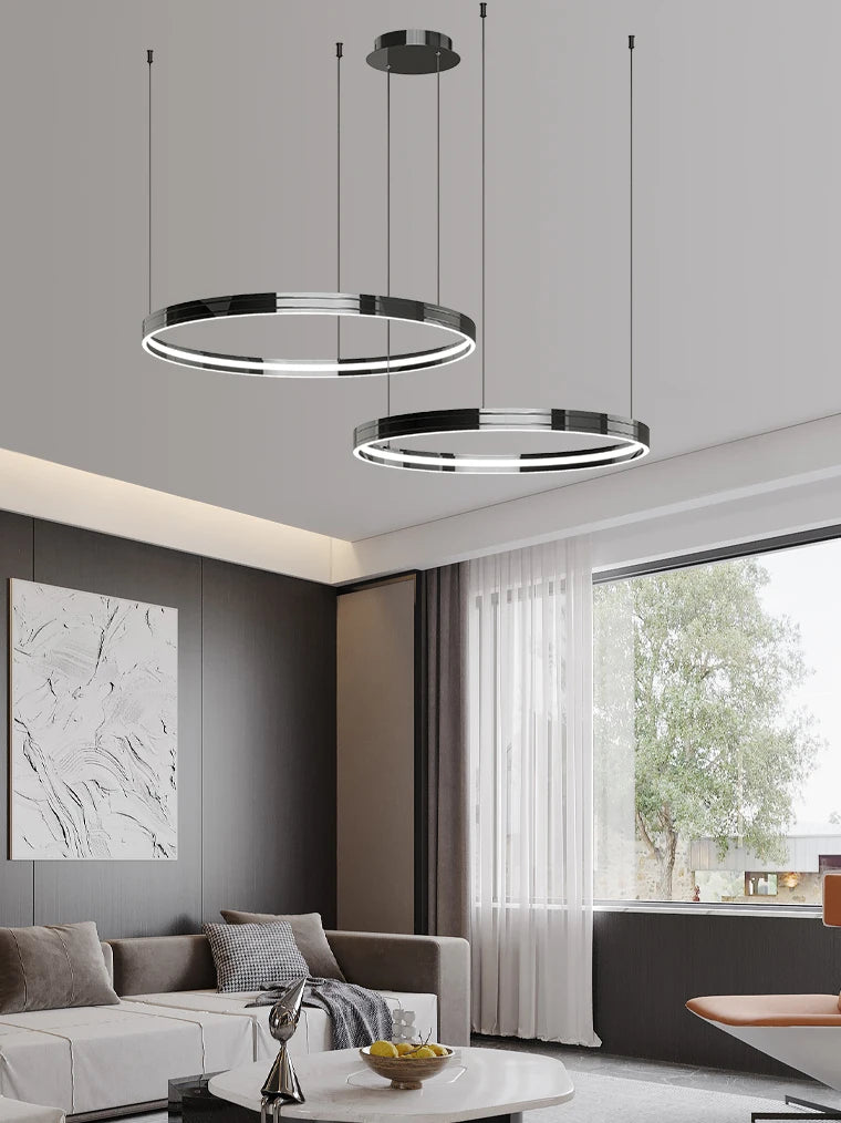 lustre moderne en métal pour éclairage intérieur élégant