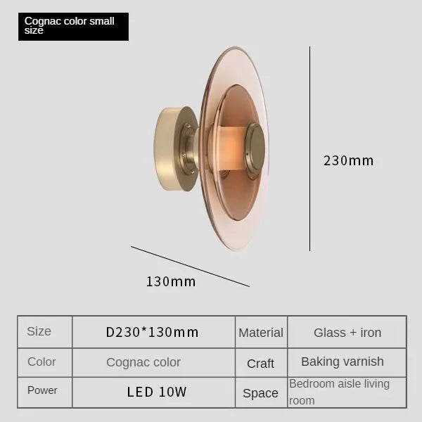 applique murale LED en verre design créatif minimaliste