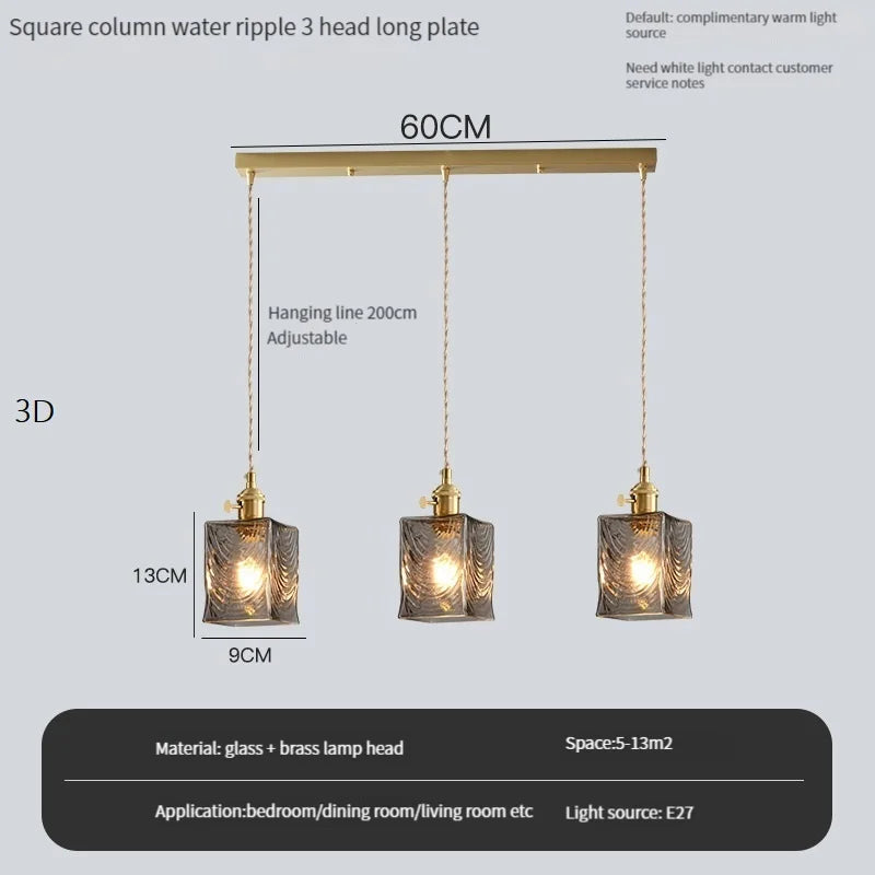 suspension vintage avec interrupteur et abat-jour en verre cristal