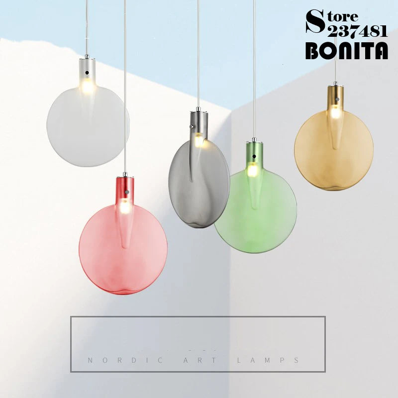 suspension en verre abat-jour raquette tennis design moderne lumineux