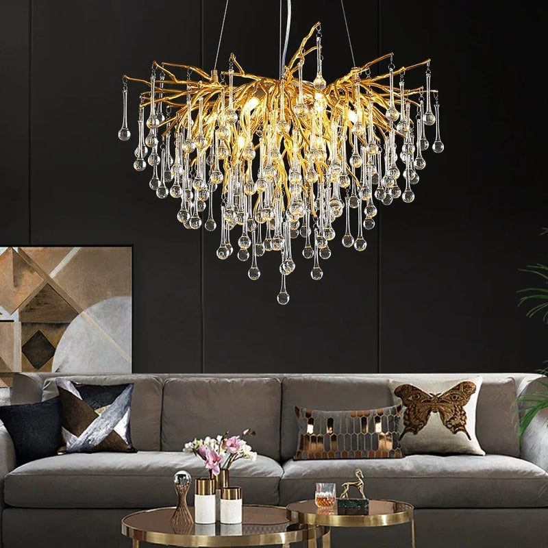 lustre moderne en cristal pour une décoration luxueuse