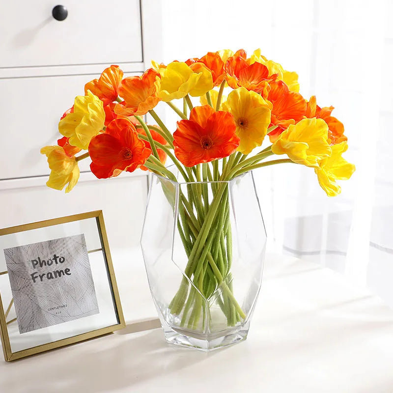 fleur de pavot artificielle pour décoration de mariage et intérieure