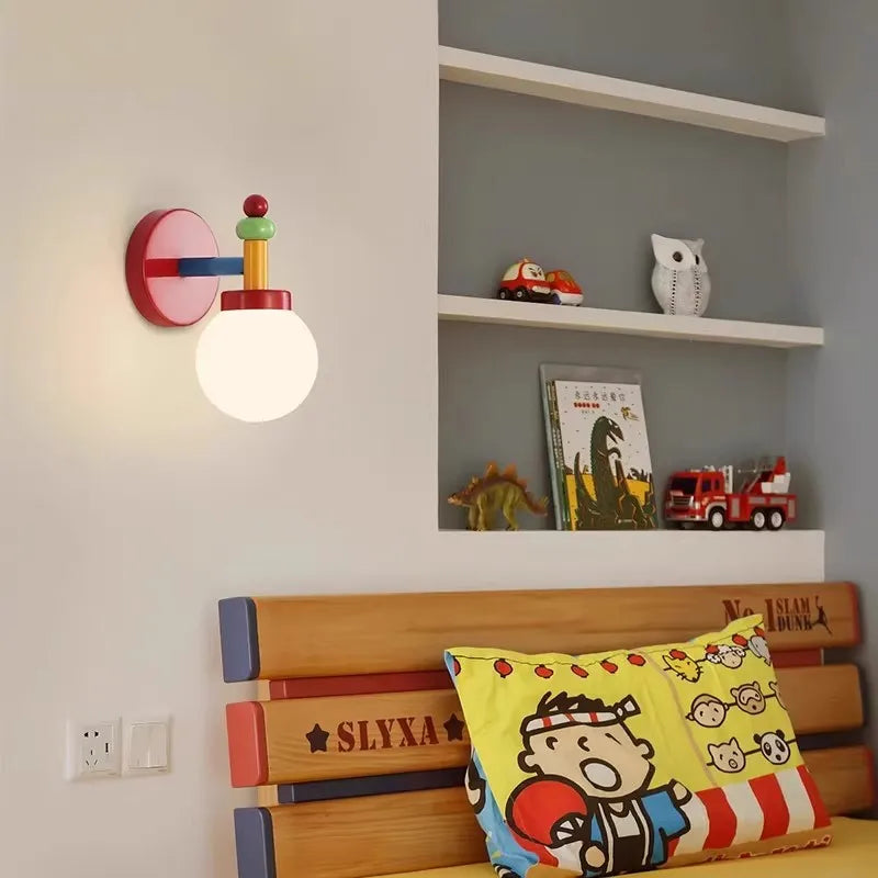 appliques murales pour chambre d'enfant en verre laiteux