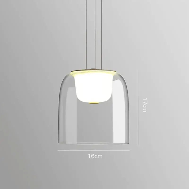 suspension à led avec couvercle en verre moderne