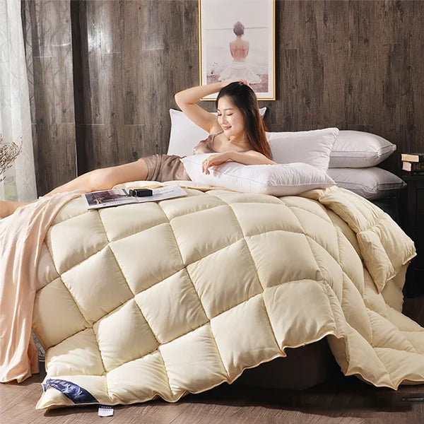 couette en duvet d'oie blanche luxe pour l'hiver