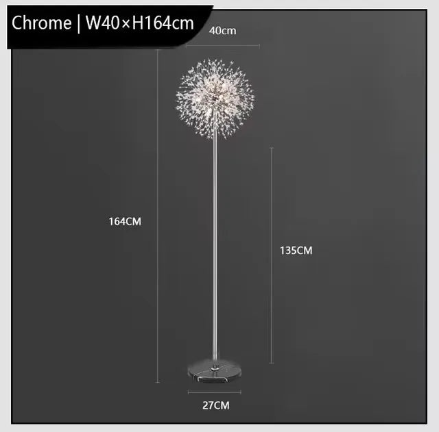 lampadaire de luxe scandinavia pissenlit chrome doré pour intérieur