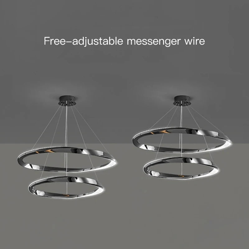 suspension led moderne avec design artistique et télécommande