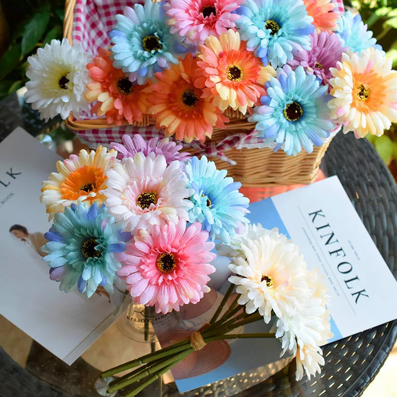 fleurs de gerbera artificielles pour décoration de fête et mariage