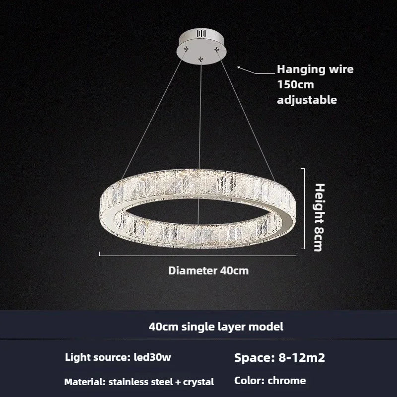 lustre moderne en cristal pour un éclairage élégant