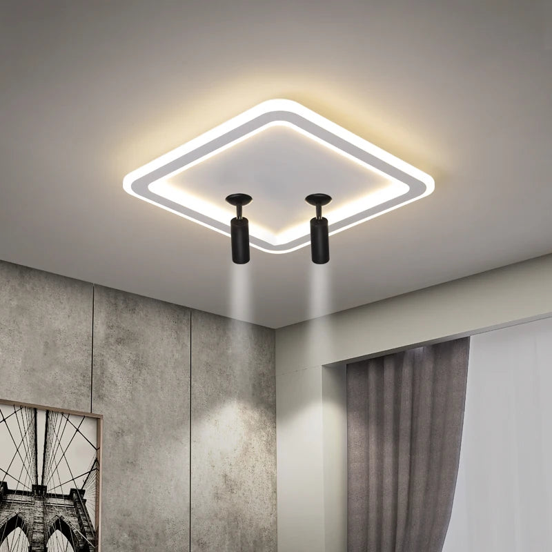 ins moderne plafond led ronde carrée avec projecteur monté en surface