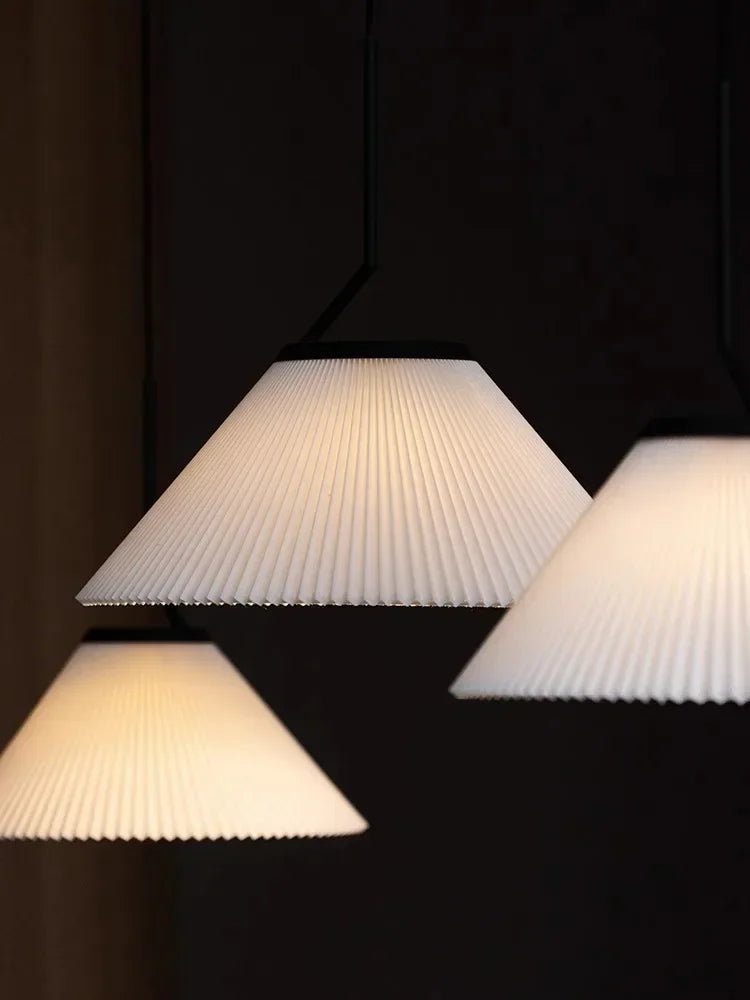 lustre nordique plissé suspension led pour décoration intérieure