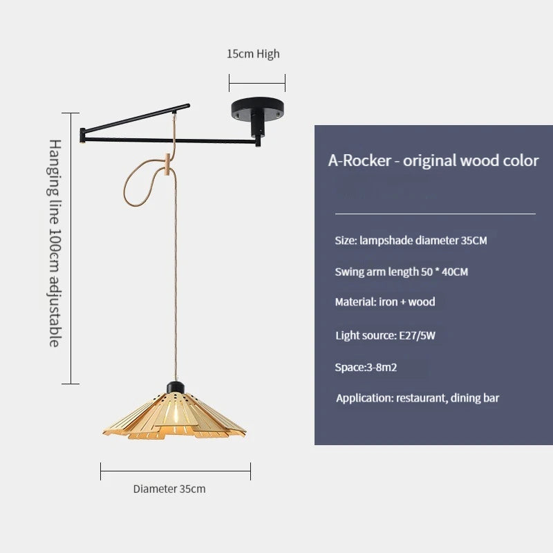 plafonnier en bois rétractable pour décoration intérieure lumineuse