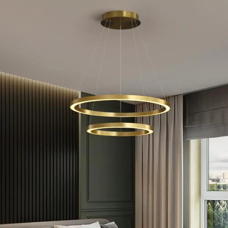 lustre led nordique circulaire pour décoration intérieure luxueuse