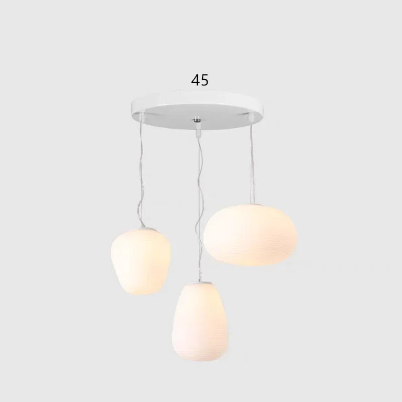 suspension led en verre style japonais moderne pour intérieur élégant