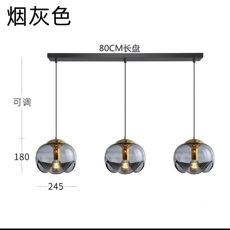 suspension ronde en verre pour restaurant bar et cuisine