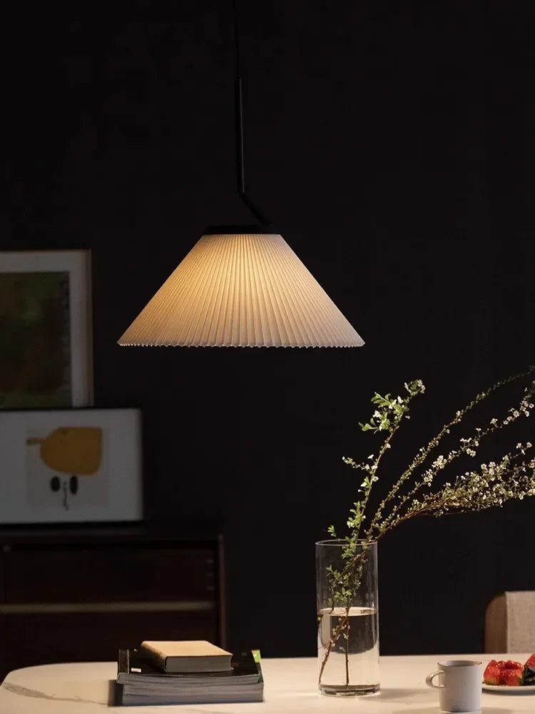 lustre nordique plissé suspension led pour décoration intérieure