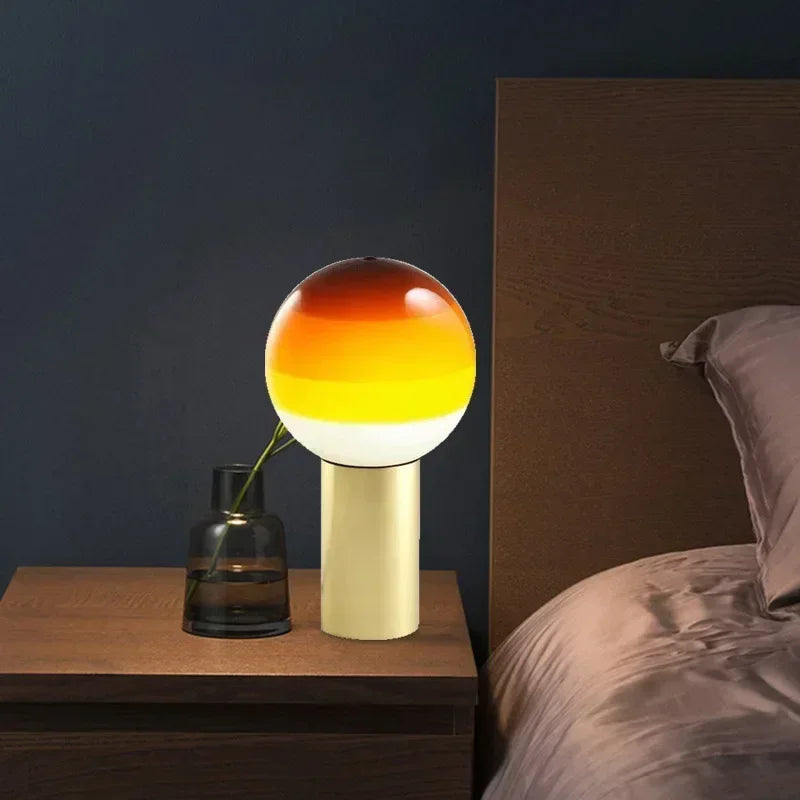 lampe de bureau nordique led en verre pour hôtel restaurant