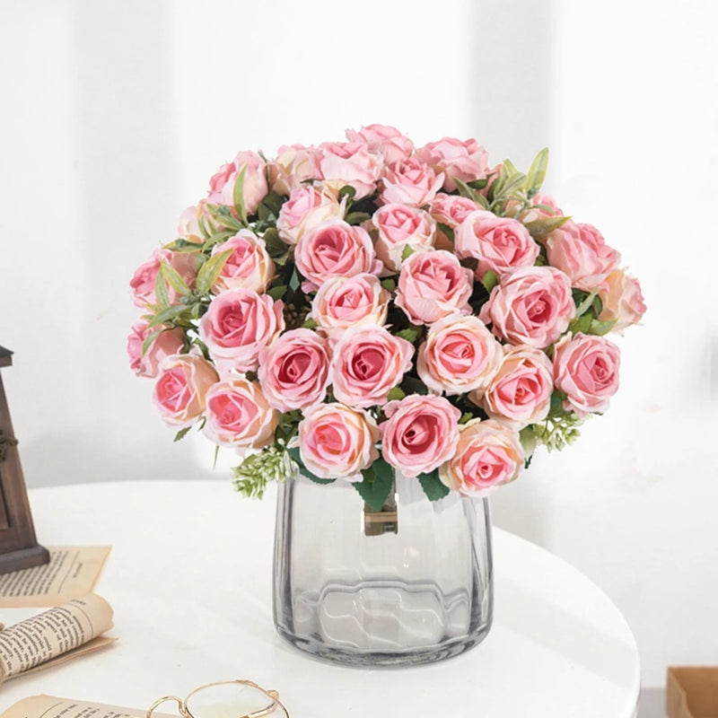 bouquet de roses artificielles en soie pour décorations et événements festifs