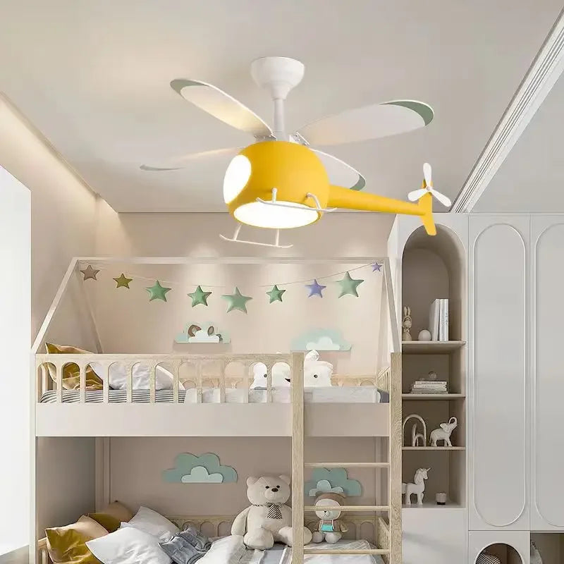 plafonnier hélicoptère ventilateur led pour chambre enfant