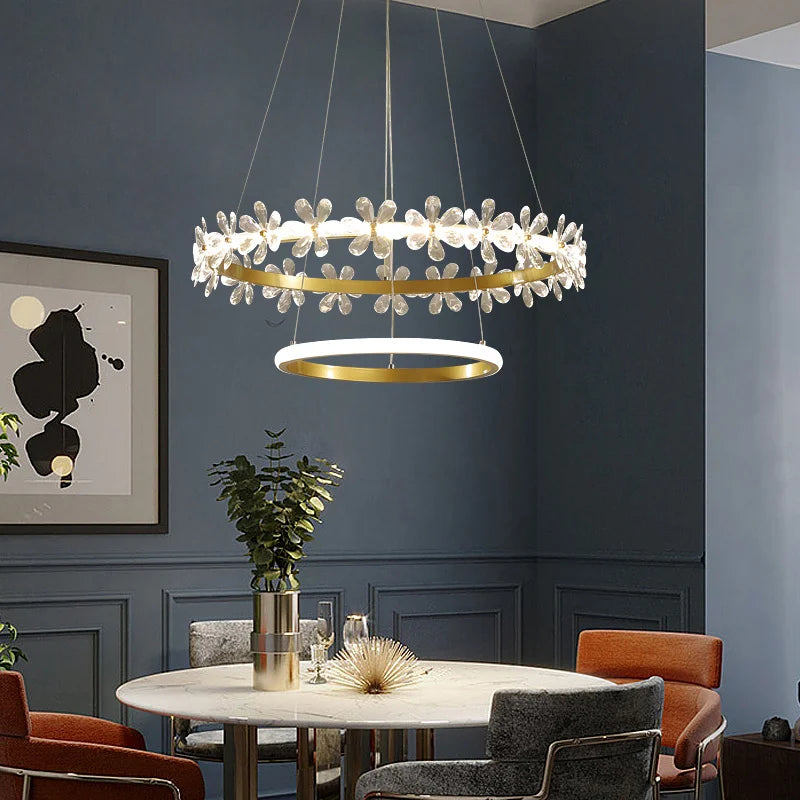 lustre cristal moderne pour éclairage tendance intérieur