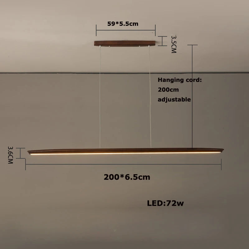 lustre dimmable en bois élégant pour éclairage intérieur moderne