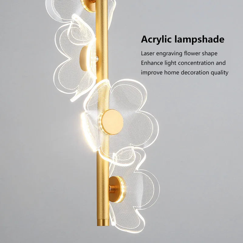 suspension design fleur lumineuse pour intérieur enfants et étude