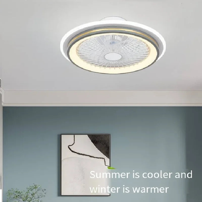 plafonnier moderne silencieux avec ventilateur et lumière télécommandé