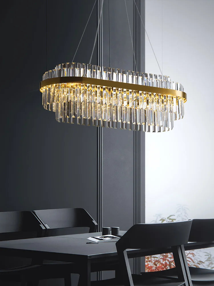 lustre en cristal de luxe pour décoration intérieure élégante