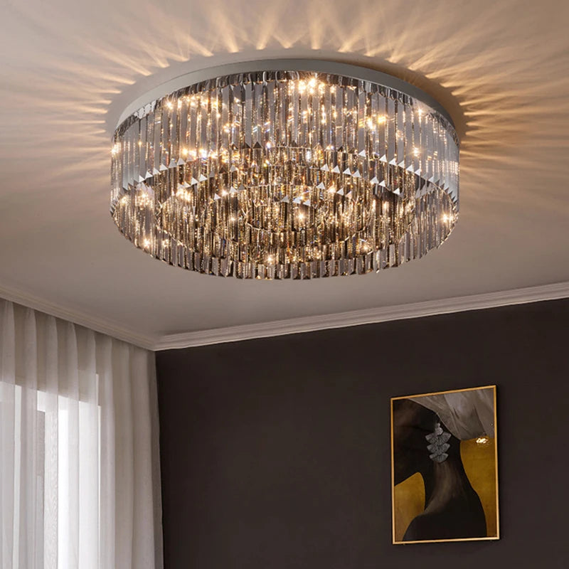 plafonnier en cristal design haut de gamme pour intérieur élégant