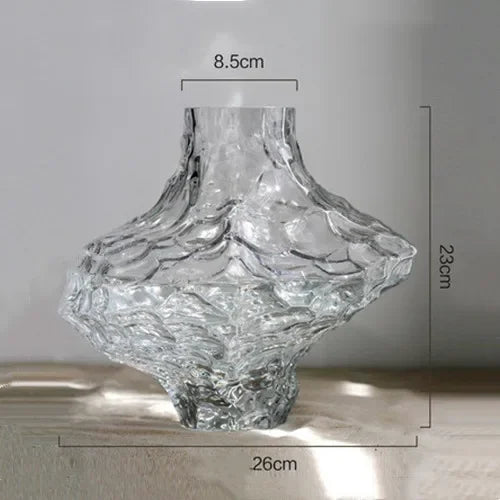 vase en verre avec pierres décoratives pour fleurs et terrarium