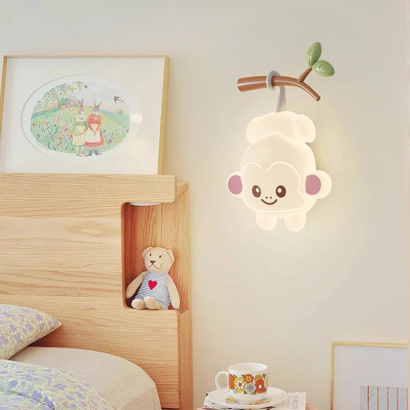 applique murale ours créatif pour chambre d'enfant décoration lumineuse