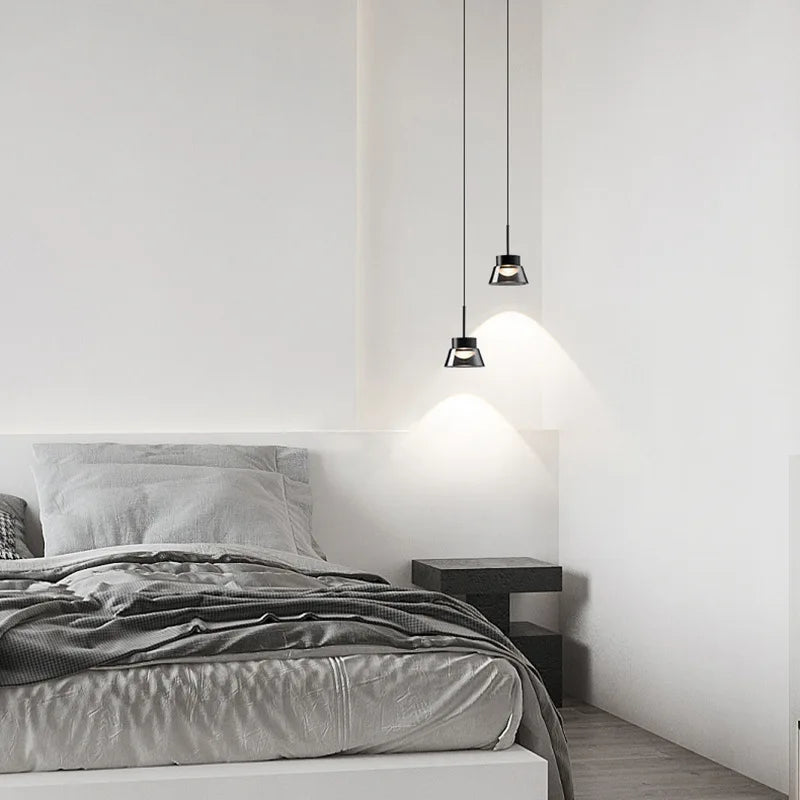 lustre minimaliste design nordique lampes en verre led suspendues