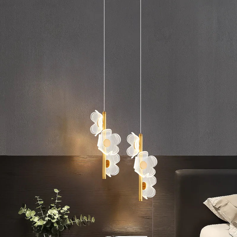 suspension design fleur lumineuse pour intérieur enfants et étude