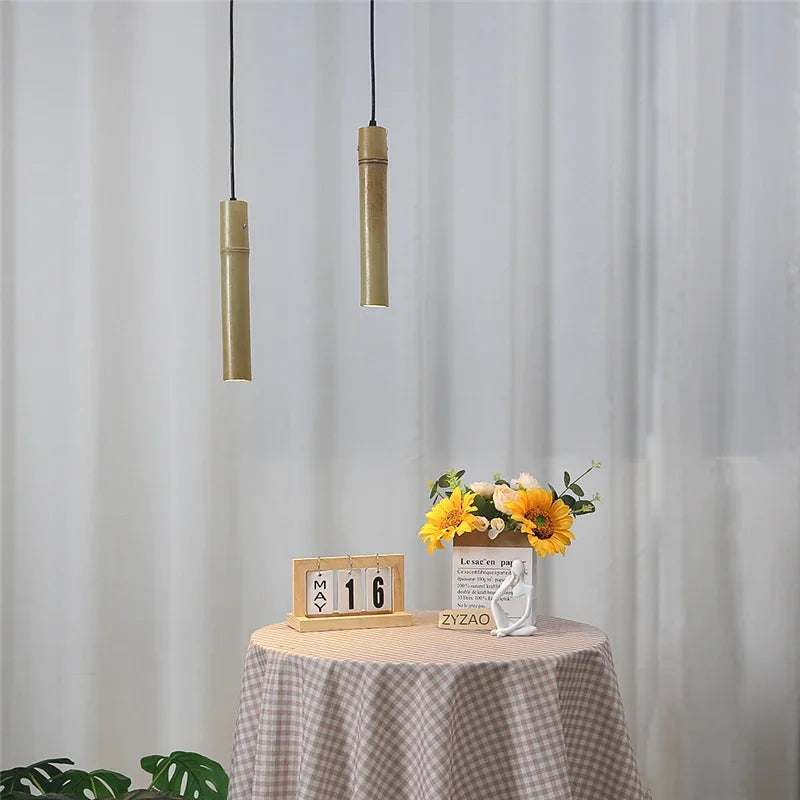 suspension en bambou style minimaliste chinois led