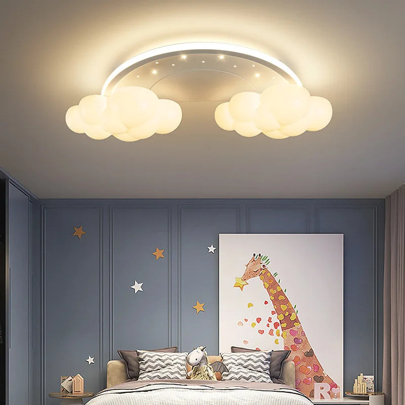 plafonnier moderne et chaleureux pour chambre enfant décor nuage arc-en-ciel