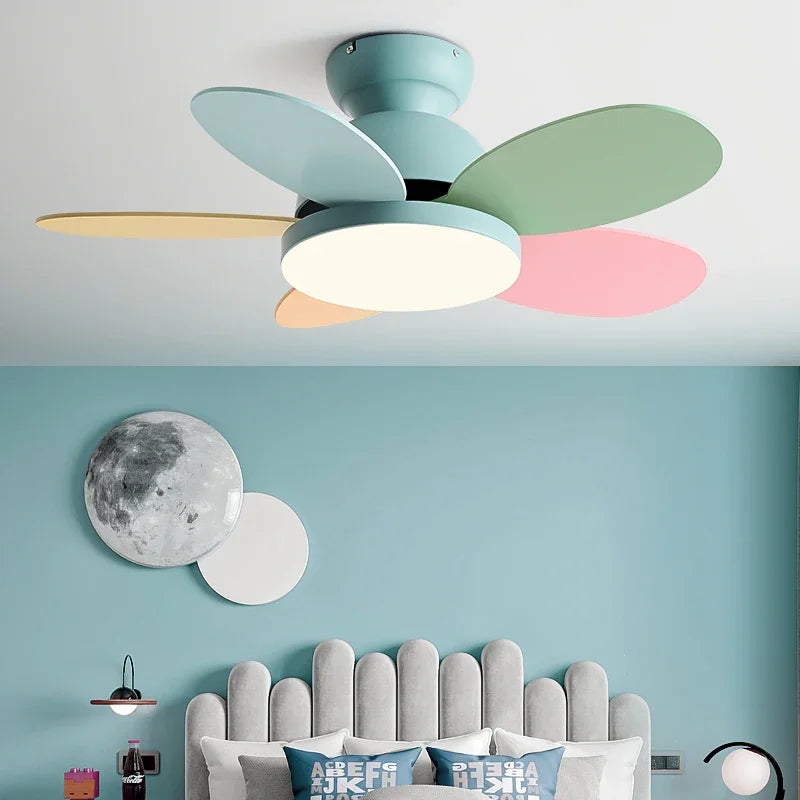 ventilateur de plafond moderne pour enfants avec lumière et contrôle