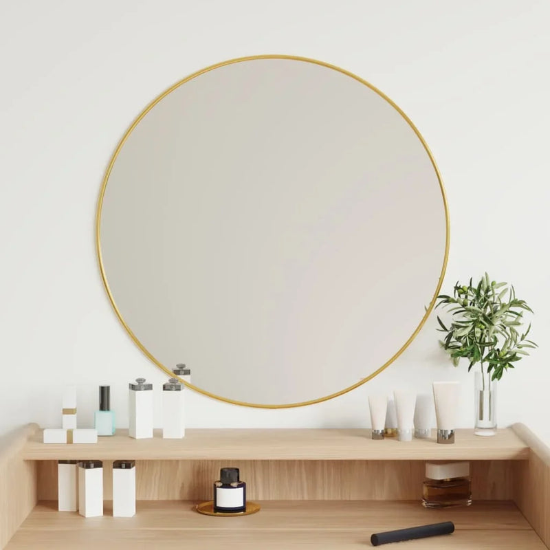 miroir mural rond doré pour décoration intérieure moderne